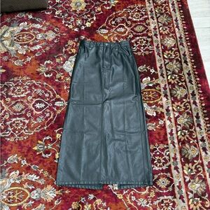 Free People Black Faux Leather Skirt